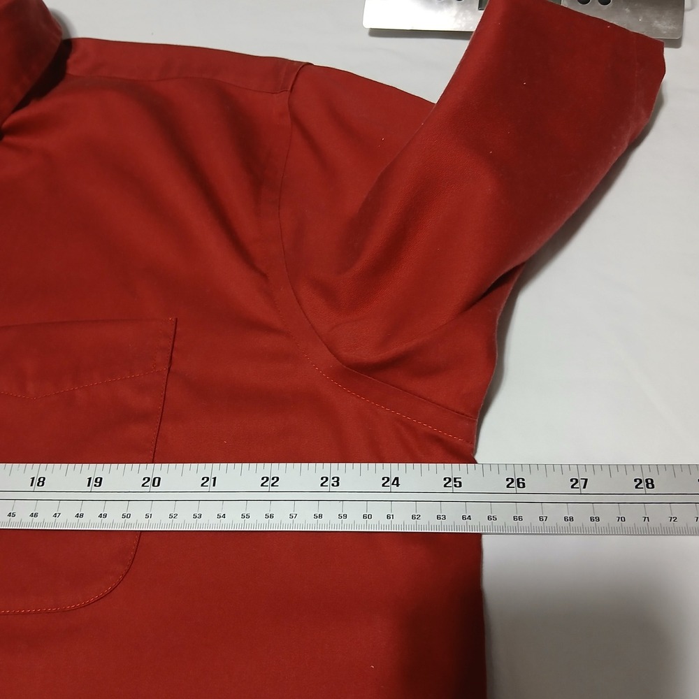 LL Bean Mens Large Tall Red Short Sleeve Button Down Shirt 100% Cotton 264081 - Picture 5 of 7
